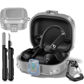 2025 New Security Lock Case for Beats Powerbeats Pro 2 Wireless Bluetooth Earbuds, Shockproof Protective Hard Cases Cover for Beats Powerbeats Pro 2 (2025) Accessories, with Cleaning Kit & Keychain