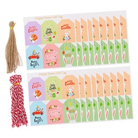 FRCOLOR Etiquetas de Obsequio de Pascua Diseño de Conejito Etiquetas de Papel para Tarjetas Colgantes Bonitas de Obsequio para Festivales Decoración de Pascua para Manualidades