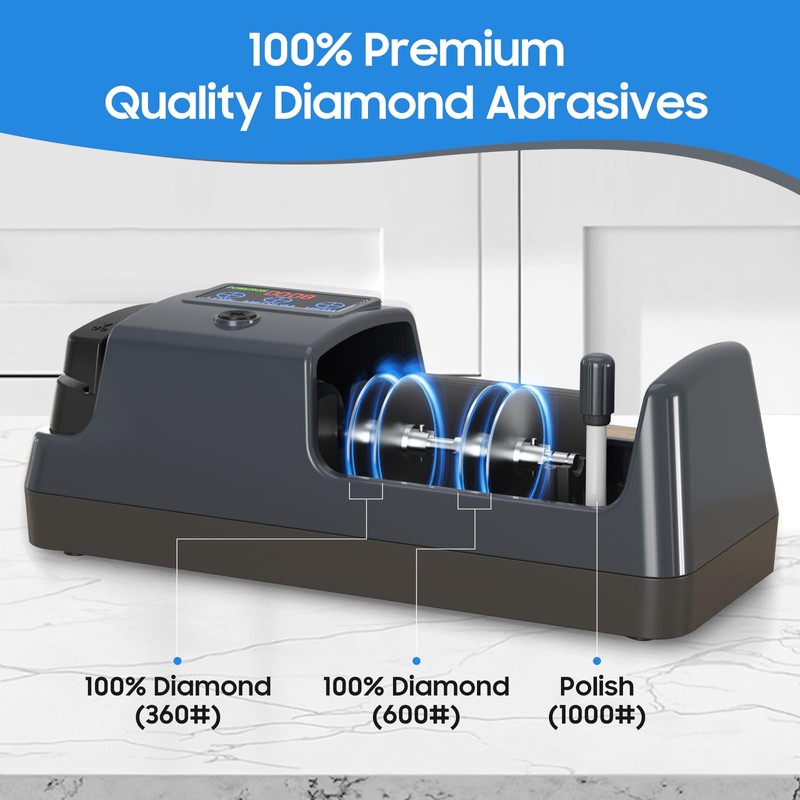 5-in-1 Electric Knife Sharpener for Kitchen Knives, with 100% Diamond