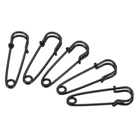 sourcing map Safety Pins 1.57 Inch Large Metal Sewing Pins for Blankets Skirts Crafts Brooch Making Black 24Pcs