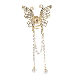 PACKOVE Bride Butterfly Hair Clips with Tassels Rhinestone-embellished Hair Accessories for Women for Weddings and Casual Outings Comfortable Fit and Design