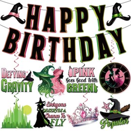 Movie Birthday Decorations Banner Hanging Swirls, Movie Theme Happy Birthday Decorations, Party Supplies for Girl Boys