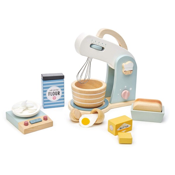 Tender Leaf Toys Mini Chef Home Baking Set – 27 Pc Wooden Baker's Mixing Set -Classic Toy for Pretend Cooking – Develops Social, Creative & Imaginative Skills – Learning Role Play – Ages 3+ Years
