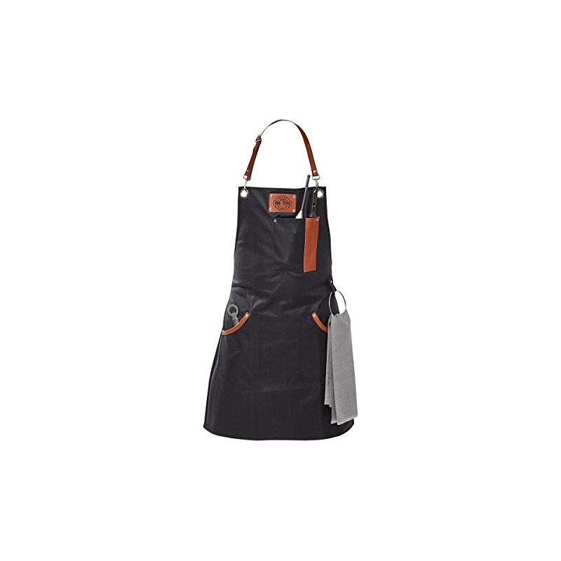 GEFU BBQ Apron, Cooking Apron, Kitchen Apron, Cotton and Leather,