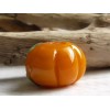 1 - 20x15mm LAMPWORK PUMPKIN LEAF & CURLED VINE BEAD