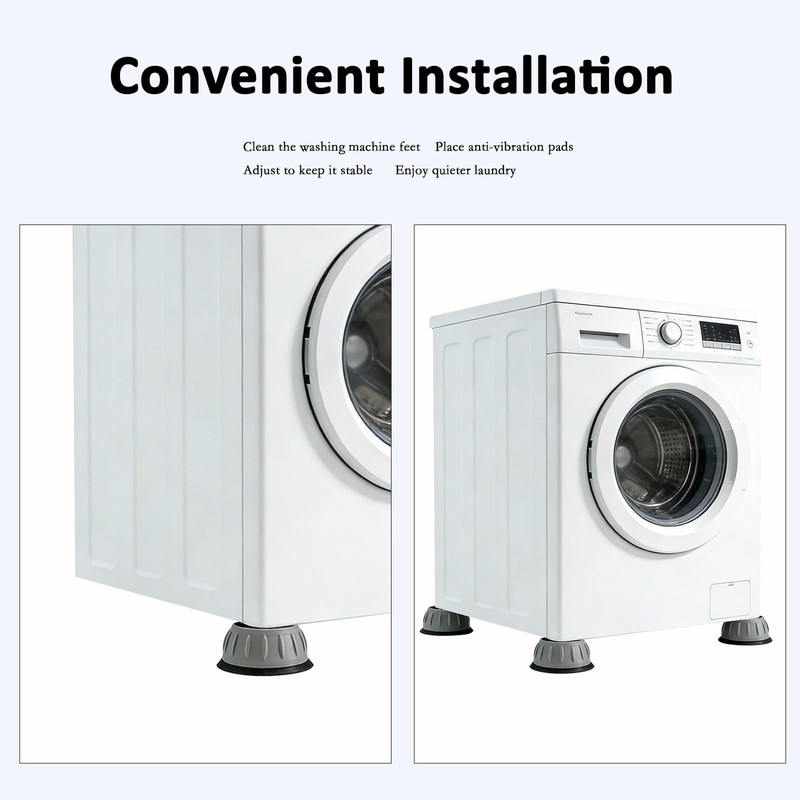 4Pcs Anti Vibration Pads for Washing Machine, Washer Vibration Dampening