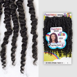 FreeTress Crochet Braids 3X Kids Spring Twist 8" (1-PACK, 1)