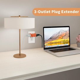 GOMEN 3-Outlet Grounding Adapter, Heavy Duty 3 Way Plug Adapter, ETL Listed Grounded Power Tap, 3 Prong Outlet Splitter (Orange, 2 Pack)