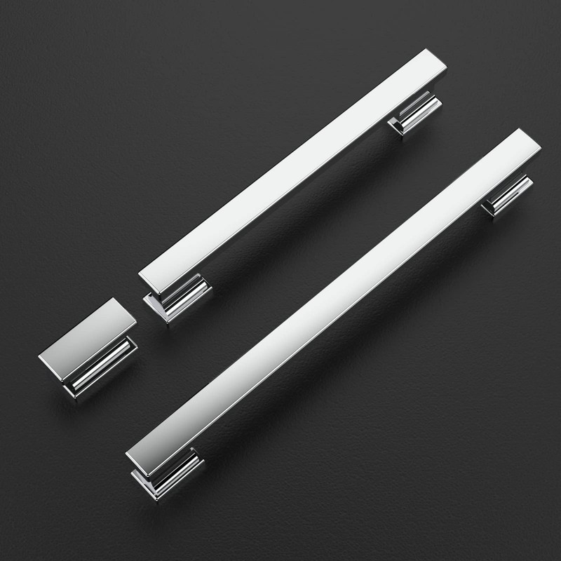 9BUILD 5 Inch(128mm) 10 Pack Kitchen Cabinet Handles Polished Chrome