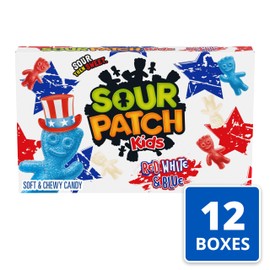 SOUR PATCH KIDS Red, White & Blue Soft & Chewy Candy, Bulk Candy, 12-3.08 oz Boxes