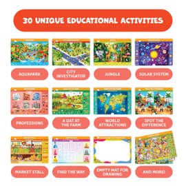 Search & Find Preschool Learning Activity – 30 Educational Find It Games for Kids Ages 3-8 – Interactive Dry Erase Mats for Entertainment – Seek and Find Toys for Toddler, Preschool & Kindergarten