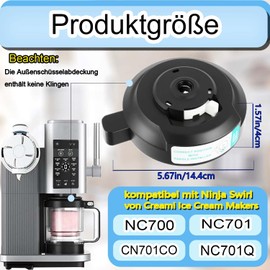 Outer Bowl Lid for Ninja NC700 Ice Maker, Reusable Ninja Creami Replacement Lid Compatible with Ninja NC700/NC701 Series (Without Paddle) Ninja Creami Replacement Parts