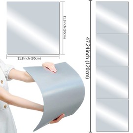 Jitejoe Wall Mirror Tiles,Full Length Tiles,Flexible Full Body Mirror for Bedroom,Living Room,Acrylic Wall-Mounted Mirrors,Frameless Tiles (12''x12''x4PCS)