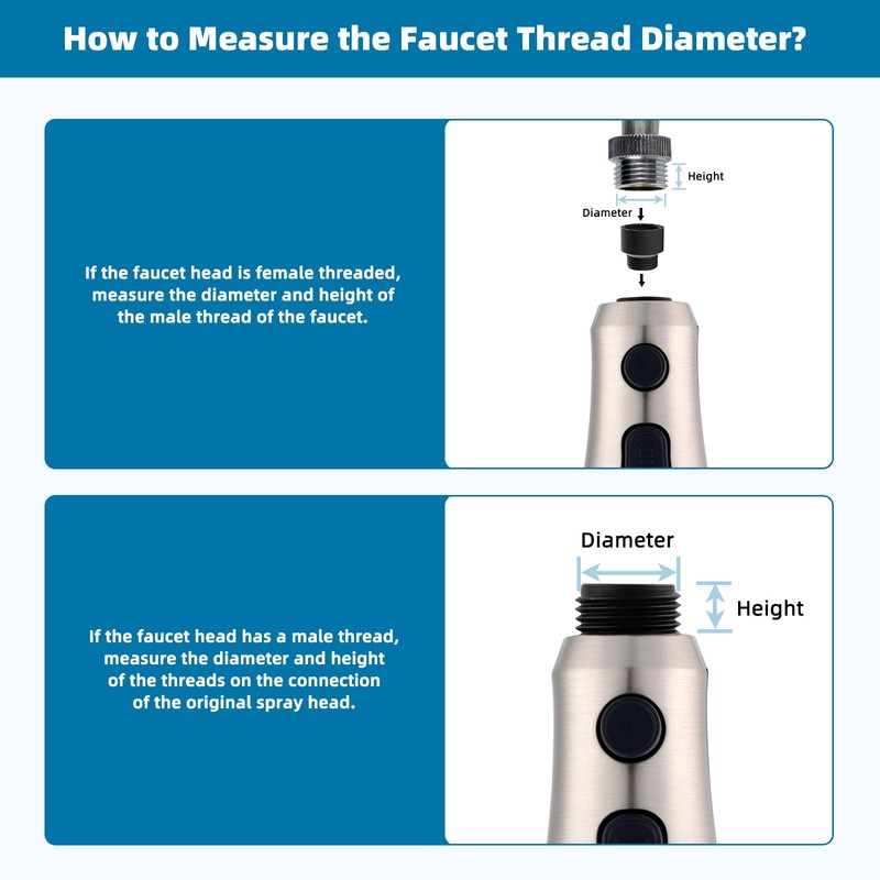 Hibbent Pull Down Kitchen Faucet Head Replacement, 3-Function NSF/ANSI/CAN 61