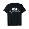 Pickleball Heartbeat Funny Pickleball T-Shirt, black