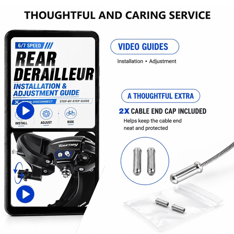 Tourney RD-TY300 Rear Derailleur, 6/7 Speed Direct Mount, Video Guides