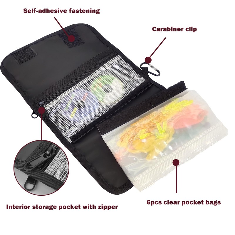 Aventik Fishing Tackle Organizer Case Soft Bait Binder Plastic Baits