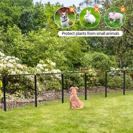 Yaheetech 32in x 34ft Decorative Garden Fence Rustproof Folding Fencing Landscape Patio Flower Bed Animal Barrier Border for Dog Outdoor Fences Black