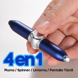 5 Piezas Mini Boligrafo Giratorio Retractil 4en1 Linterna Luz Led Punta ptima Pantalla Tctil Celular Tinta Negra Pluma Escritura Caligrafia Calma...  