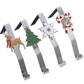 Christmas Stocking Holder for Mantle, Reusable Christmas Stocking Hooks, No-Damage Xmas Hanger for Fireplace Mantle Grip Stand Christmas Decoration Ornaments Hanging Shelf Floor (4)