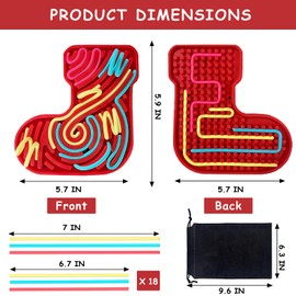 Albiuev Christmas Sensory Activity Board, Silicone Fidget Toy for for Stress Relief, Anxiety, ADHD, Christmas Sock Sensory Toys with 18 Strings, Chirstmas Prizes Stocking Stuffers Gifts for Kids 3+