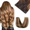 Real Hair Clip-In Extensions - 8 Double Stitched Wefts, Invisible