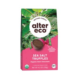 Alter Eco | Deep Dark Sea Salt Truffles | 58% Pure Dark Cocoa, Fair Trade, Organic, Non-GMO, Gluten Free Dark Chocolate Truffles (10 Count (Pack of 1))