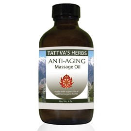 Tattva's Herbs Anti Aging Massage Oil, Anti Aging Serum, Massage Oil for Massage Therapy, Anti Aging Face and Body Oil, Face Oil for Women and Men, 4 oz, 25 Years of Premium Service