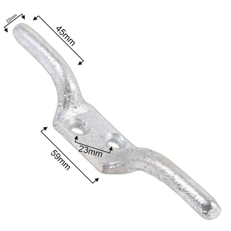 SUL Cleat Hook 100mm Heavy Duty Galvanised Rope Cord Cleat