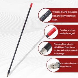 CB Radio Antenna Whip Fiberglass Antenna 2’ Foot with SO239 Stud,Single Groove Mount,Heavy Duty Stainless Steel Spring