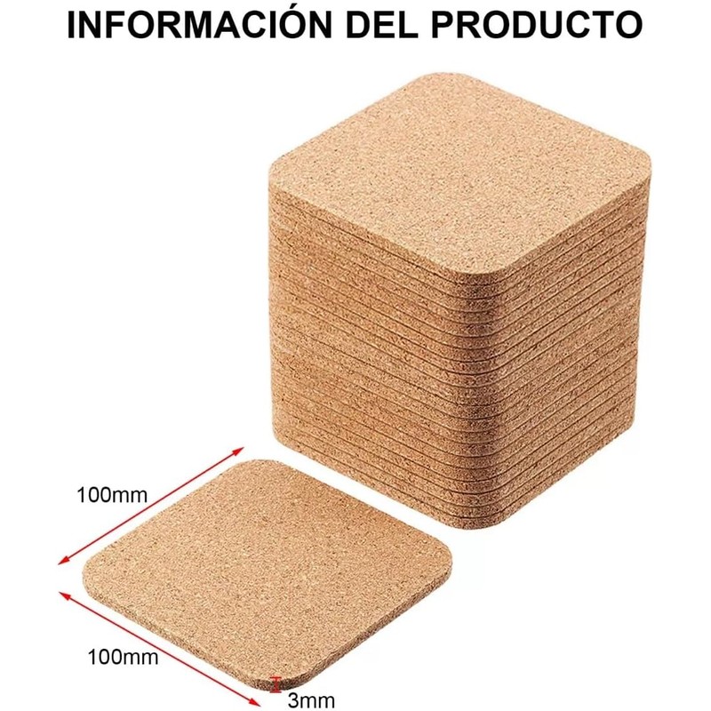 Posavasos de Corcho,30 Piezas Coasters,Posavasos de Bebidas Portavasos Reutilizables Absorbentes