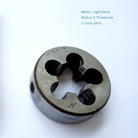 AtticZone M16x1.5 Metric Hand Thread Die, 1.5mm Pitch, 1 Round Die, Right Hand (M16x1.5, Die)