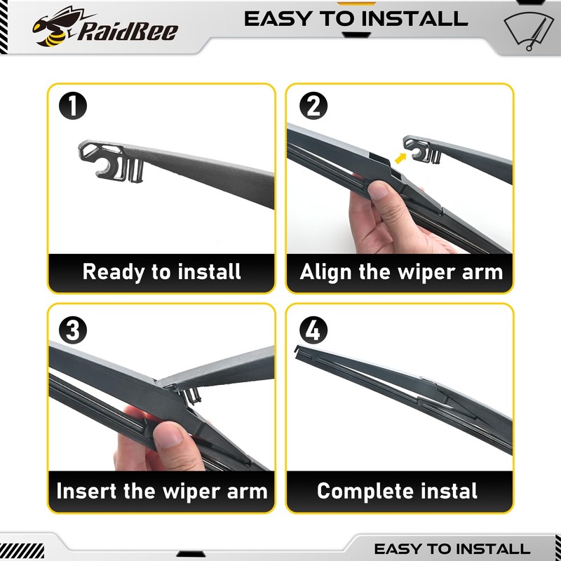 RaidBee Rear Wiper Blade 14 inch, OEM Replacement for Hyundai