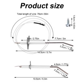 Tinoaly 5pcs Flame Sensor Replacement Kit, Durable IDXLFLS1930 Pool Heater Replacement Parts Compatible with Hayward Universal H-Series H250IDL H300IDL H400IDL H150FD H200FD