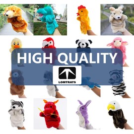 LOMTRATS Dog Rabbit Elephant Dove Dragon Goat Koala Panda Bear Sheep Cow Hand Puppets Plush Animals Toys for Imaginative Pretend Play Storytelling Gifts for Kids