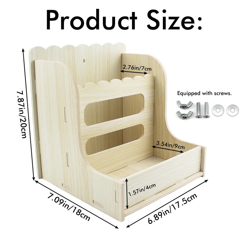 Amonk Wood Guinea Pig Hay Feeder for Cage 7x7x8in Including