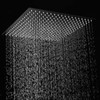 BWE Rain Shower Head High Pressure Black 16 Inch Square