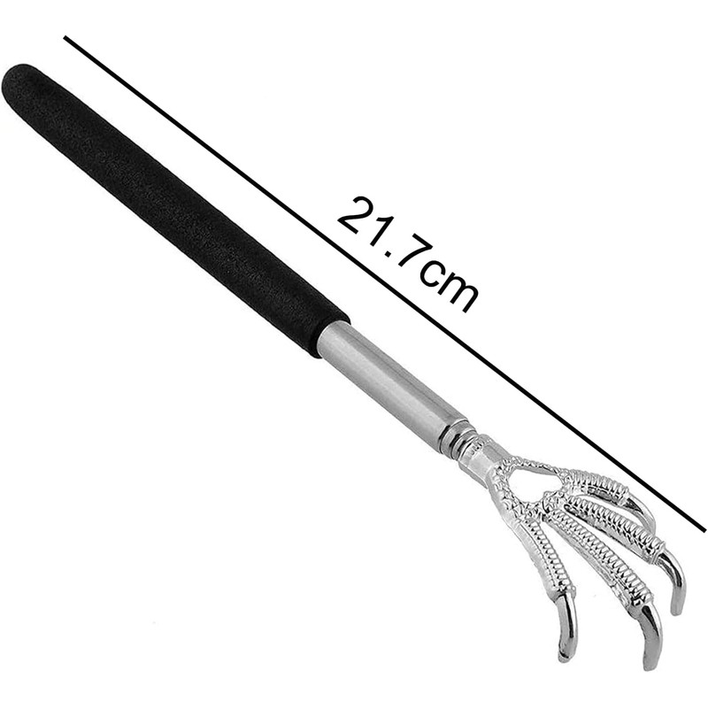 GEEKBOX Extendable Back Scratcher Stainless Steel Telescopic Design with Rubber