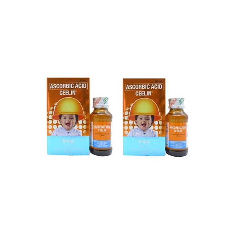 2 Boxes Ceelin Ascorbic Acid Drops 30ML for Ages 0-2