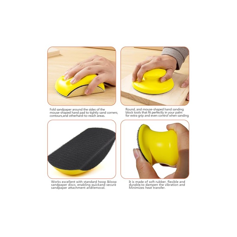 Sanding Blocks 5Pack Hook and Loop Sanding Block Round and