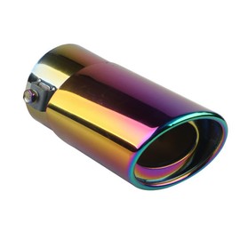 ETOPARS 63 mm Exhaust Trim Car Universal Exhaust Muffler Tailpipe Stainless Steel Exhaust Pipe Rear Silencer Exhaust Tail Pipe Single Outlet Straight, Colourful