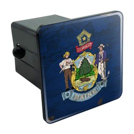 GRAPHICS & MORE Rustic Maine State Flag Distressed USA Tow Trailer Hitch Cover Plug Insert