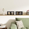 decorUhome Double 4x4 Picture Frame Vertical, Engineered Wood Bifold Photo
