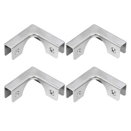 UFURMATE Glass Connectors, 4 Pieces Stainless Steel Glass Clamps L Shaped Glass Connector Clamps Right Angle Brackets Fixing for Fixing or DIY Rimless Aquarium Glass Display Case