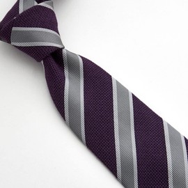 Ojier Men's Necktie, Wool Tie, Wool, Silk, Silk Blend, Made in Japan, Regimental Cashwool by Zegna Balfa, 194: Purple