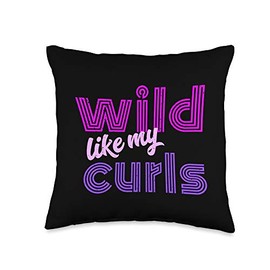 Wild Like My Curls / Funny & Cute Curly Haired People Quote Throw Pillow