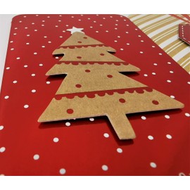4X 3D Christmas Money Wallets & Envelopes - Red Foil and Kraft Designs