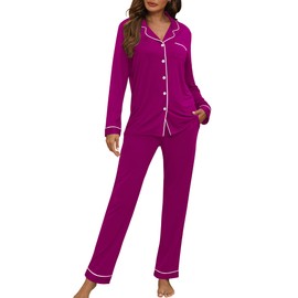 HNG Coming Home Outfit For Mom After Birth Womens Winter Pajama Sets Modal Pajamas Women Rose Purple, S