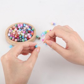 Craft Beads Round Beads Thread Beads Cord Elastic Thread Bracelet Beads Bracelet Beads Bracelet String Needle Beads Bands for Bracelets for Bead Jewellery Bracelets Crafts 8 mm Pack of 120