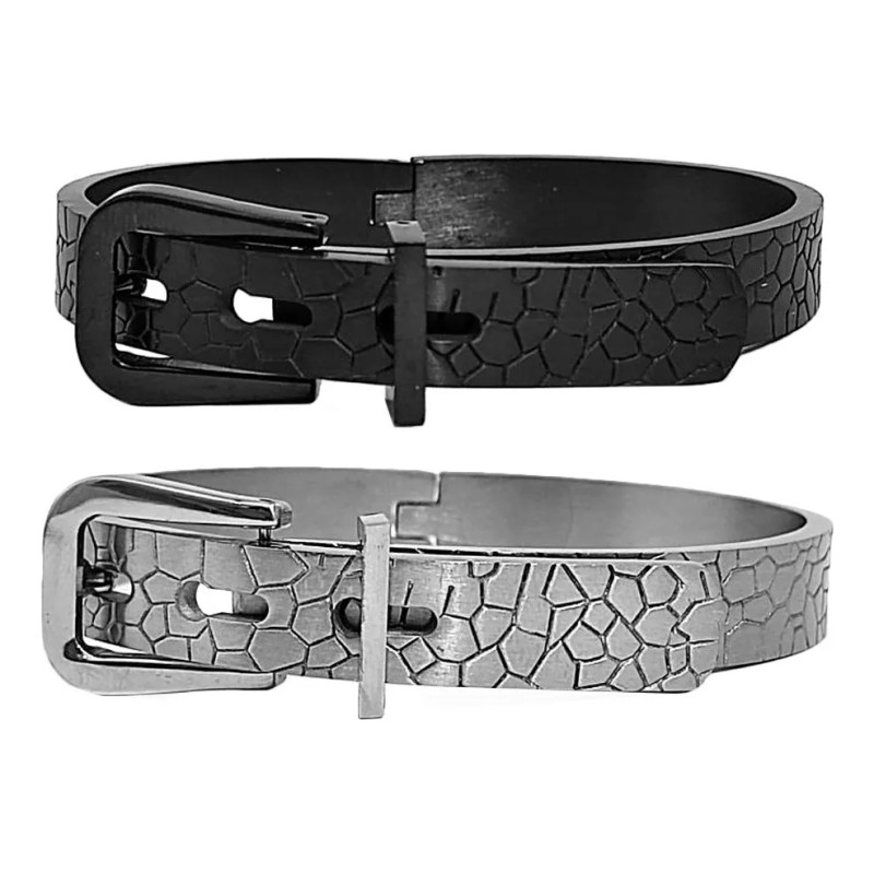 Pulsera Brazalete Cinturon Acero Inoxidable Elegante Unisex